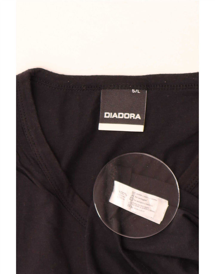 Мужская футболка Diadora, большой черный хлопок