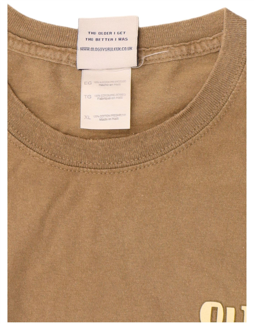 Мужская футболка с рисунком OLD GUYS RULE, топ XL, бежевый хлопок