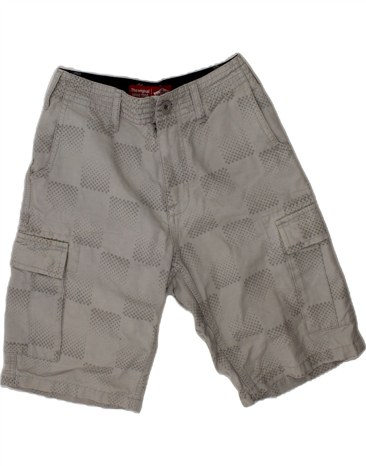 VANS Boys Cargo Shorts 7-8 Years W23 Grey Geometric Cotton Vintage Vans and Second-Hand Vans from Messina Hembry 