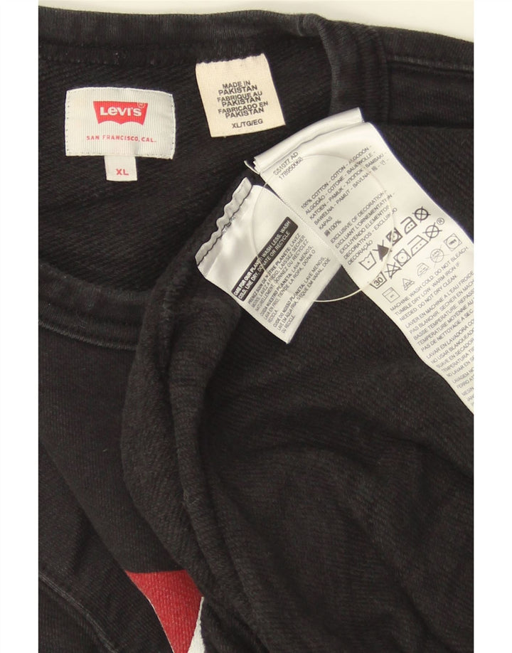 Мужской свитшот с рисунком LEVI'S, XL, черный, хлопок