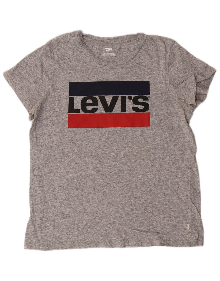 Женская футболка с рисунком Levi's Top UK 14, средний серый в крапинку
