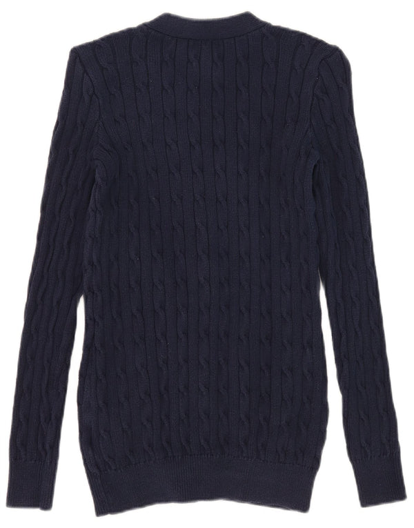 Женский кардиган-свитер Polo Ralph Lauren, размер UK 10, маленький, темно-синий, хлопковый
