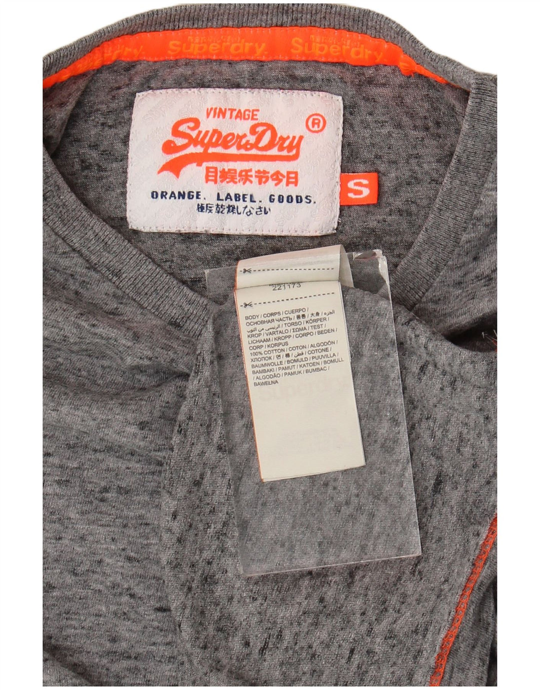 Мужская футболка Superdry, маленький серый хлопок с крапинками