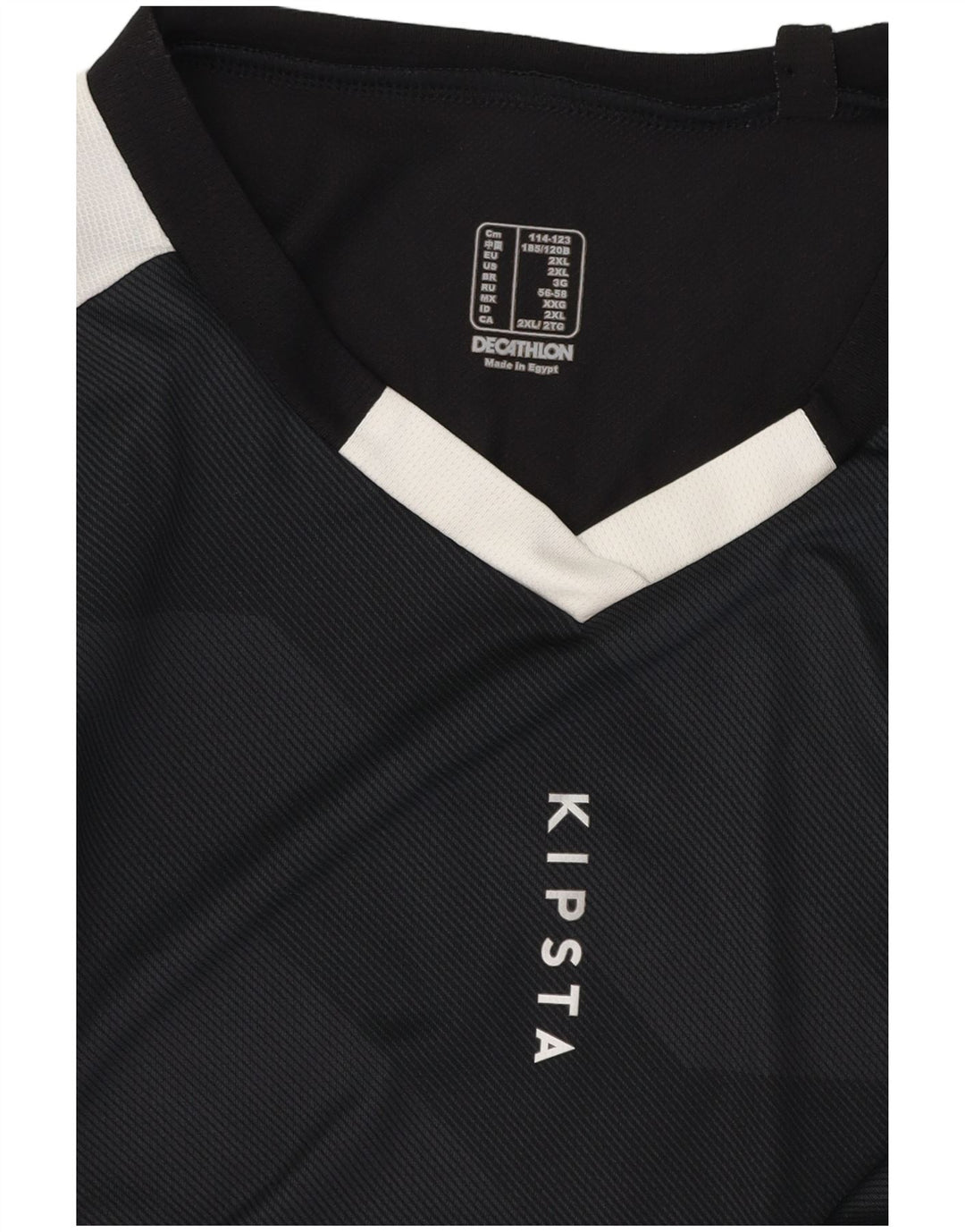 Мужская футболка с рисунком Decathlon 2XL черная с цветными блоками