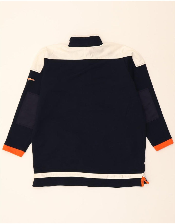 CHAMPION Boys Tracksuit Top Jacket 11-12 Years Navy Blue Colourblock Vintage Champion and Second-Hand Champion from Messina Hembry 