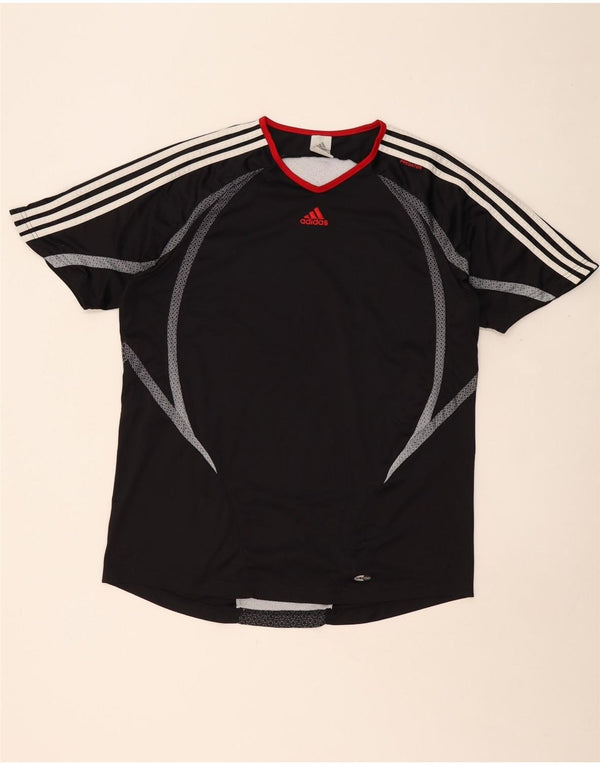 Мужская футболка ADIDAS Climacool Top XL, черная, полиэстер с цветными блоками