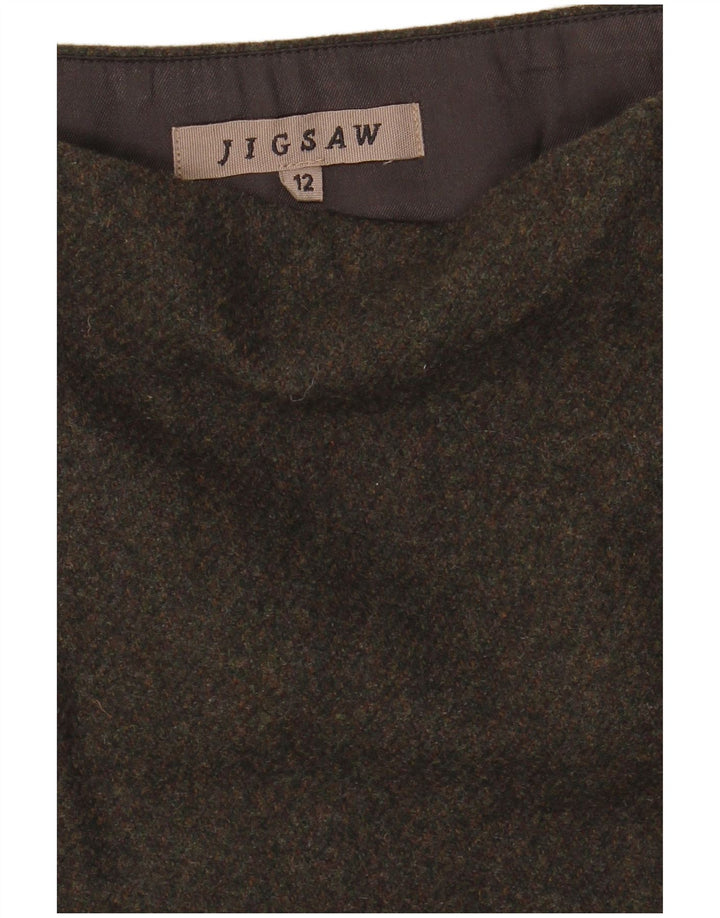 Женская мини-юбка Jigsaw UK 12, средний W31, хаки