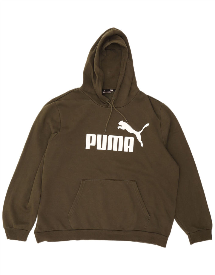 Мужской джемпер с капюшоном PUMA 2XL, цвет хаки, хлопок