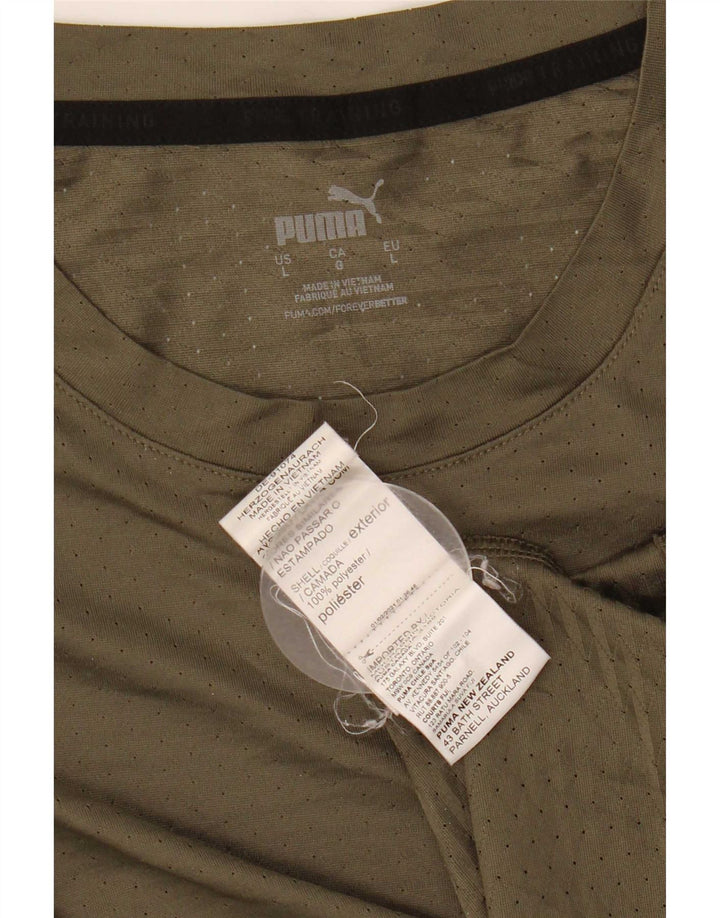 Мужская футболка Puma, большой полиэстер цвета хаки