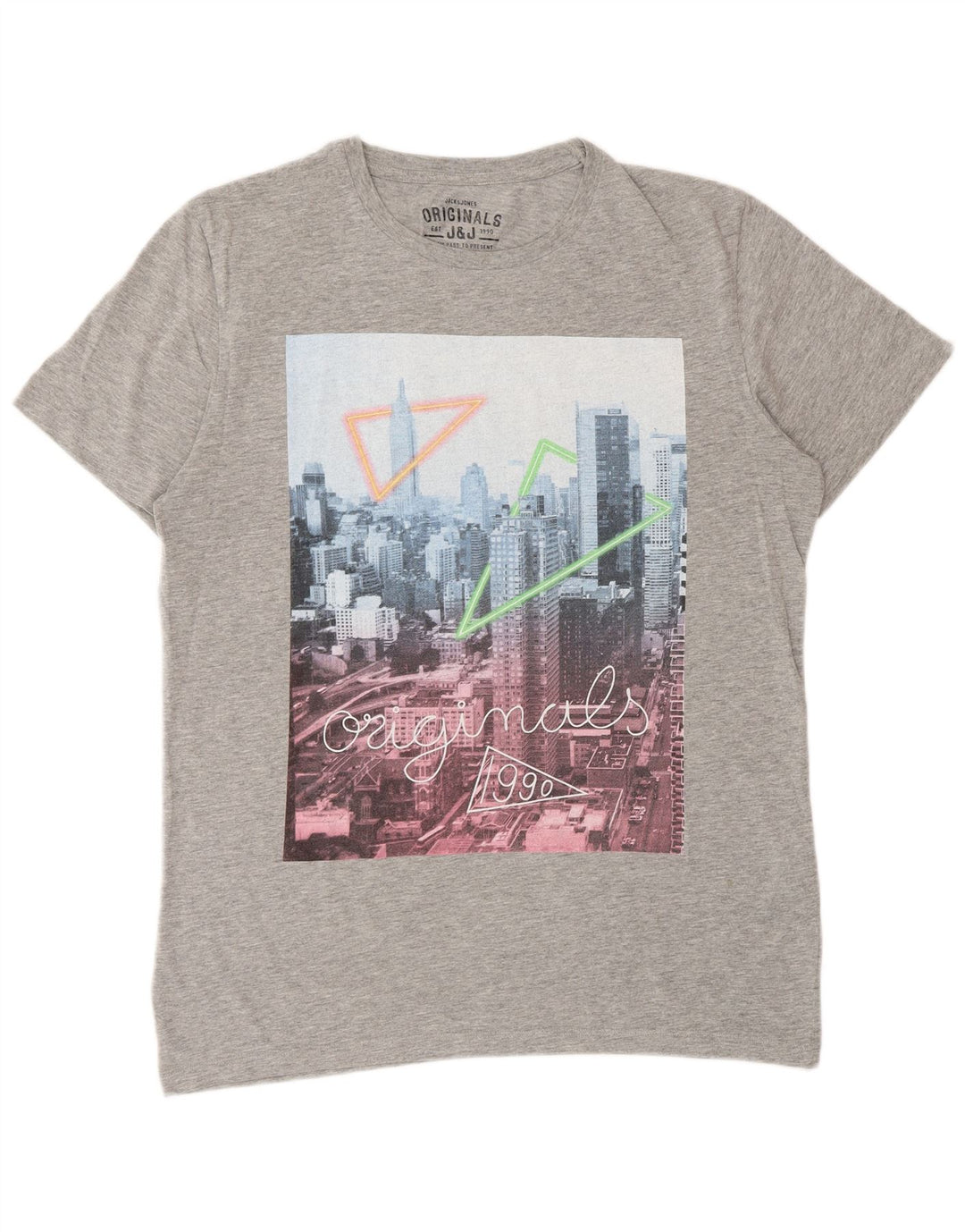 Мужская футболка с рисунком Jack & Jones, большой серый хлопок