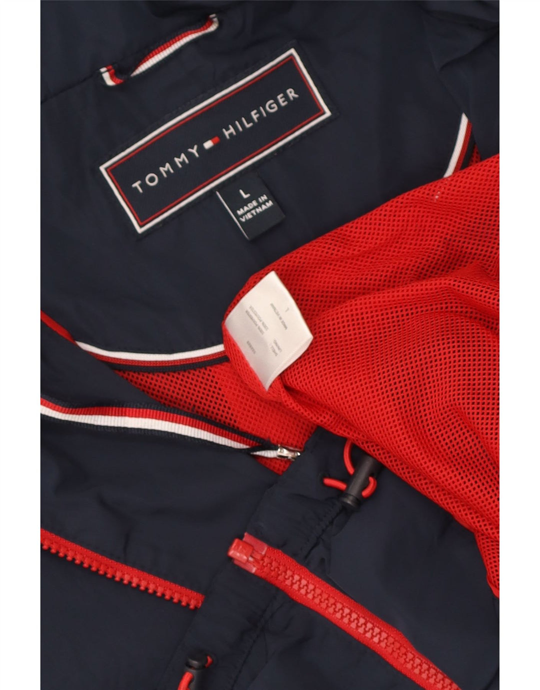 Женская дождевик с капюшоном Tommy Hilfiger UK 16, большой темно-синий полиэстер