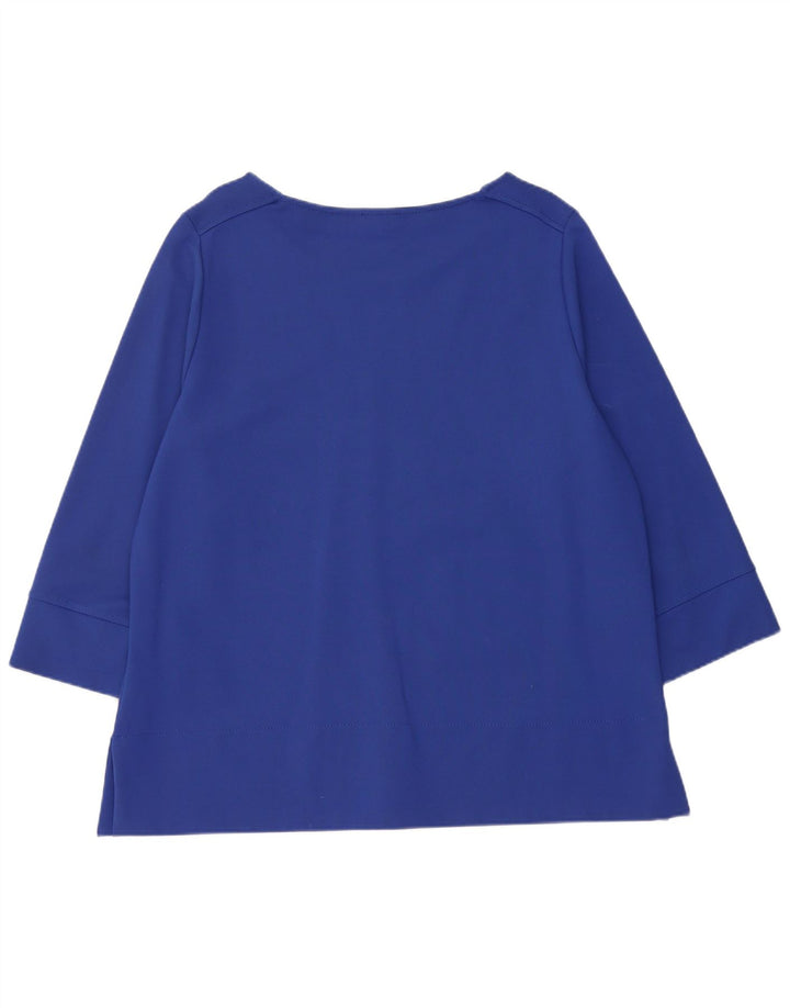 Женский топ Jaeger с рукавом 3/4, Великобритания, 18 XL, синий, вискоза