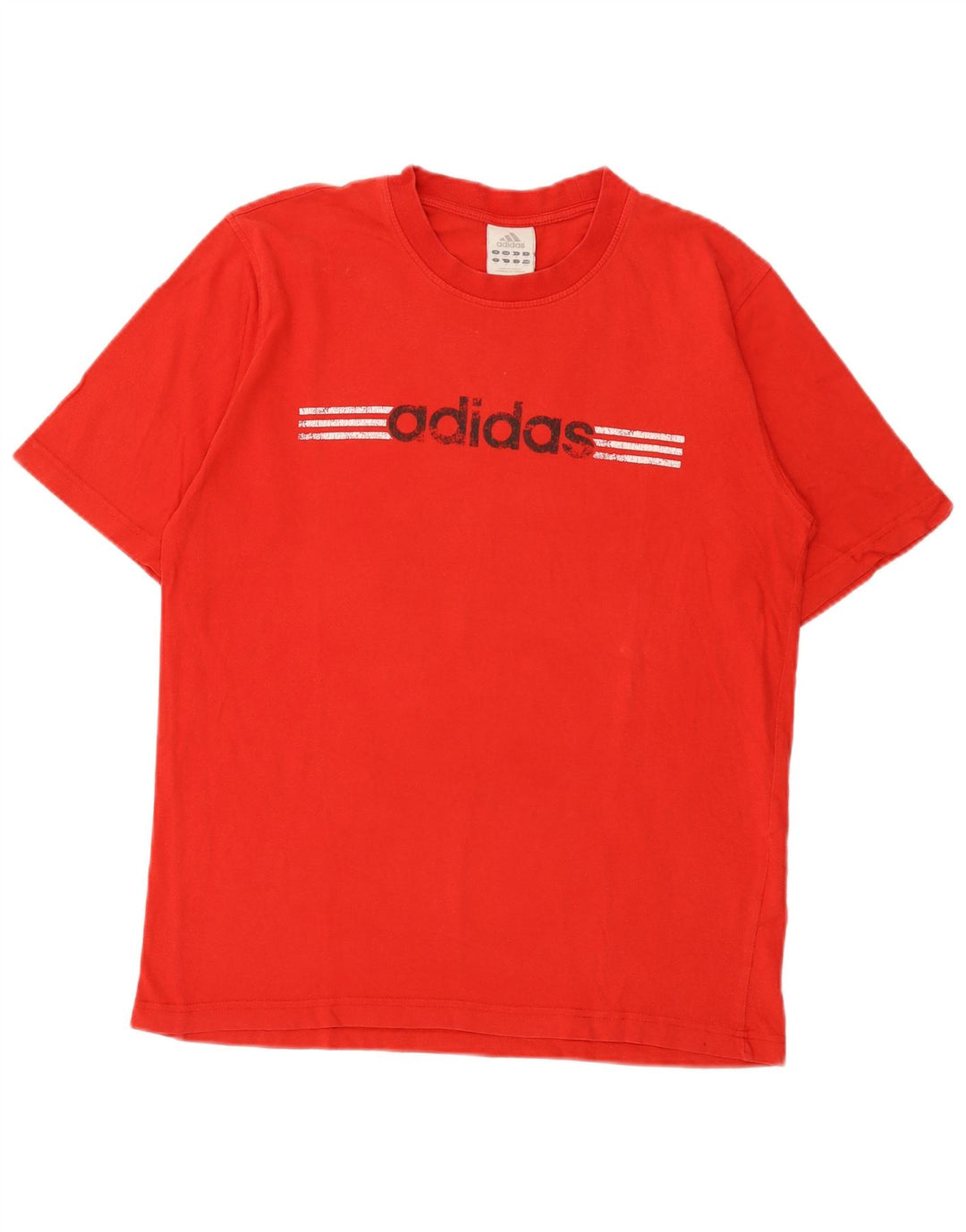 Мужская футболка Adidas с рисунком из хлопка среднего красного цвета