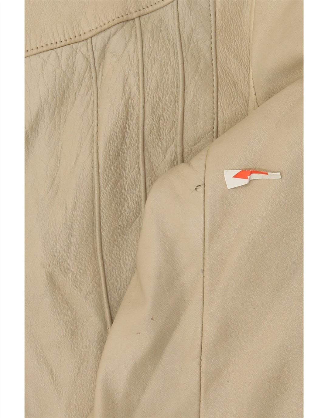 Винтажная женская кожаная куртка UK 10, маленькая, бежевая