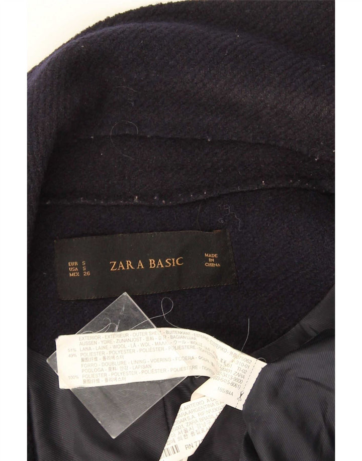 Женский удлиненный открытый жилет Zara UK 10, маленький размер, темно-синий, шерстяной