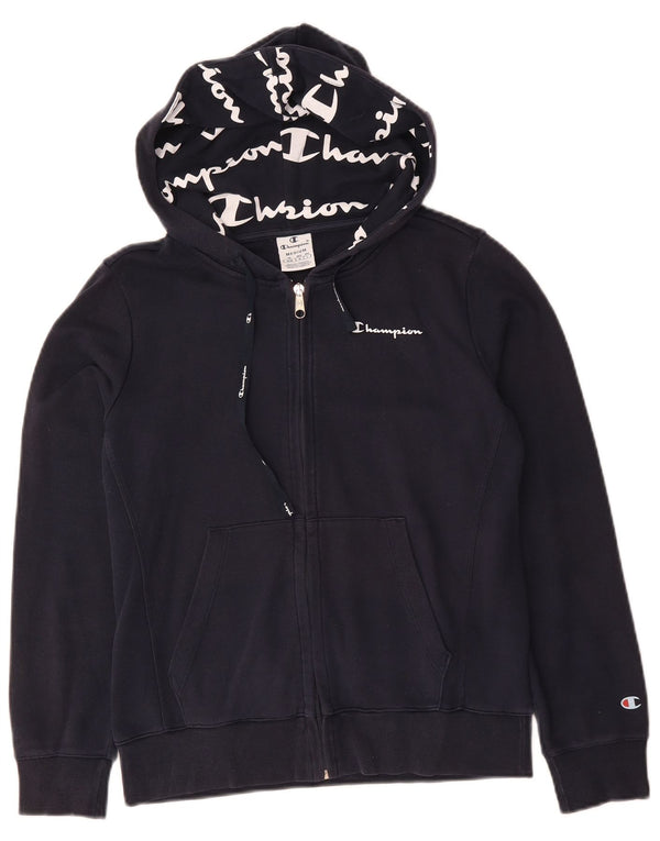 Женский свитер с капюшоном на молнии CHAMPION UK 14, средний темно-синий, хлопок