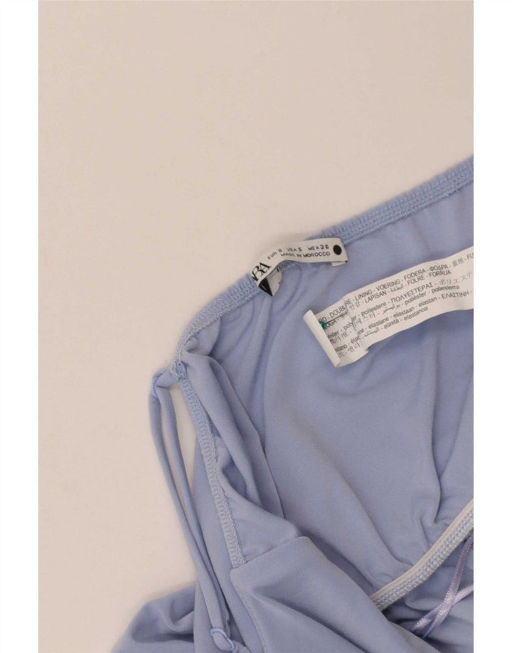 Женский купальник Zara UK 8, маленький синий, полиэстер