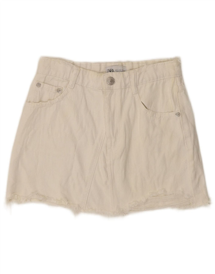Женские джинсовые шорты Zara, маленькие W26, белые