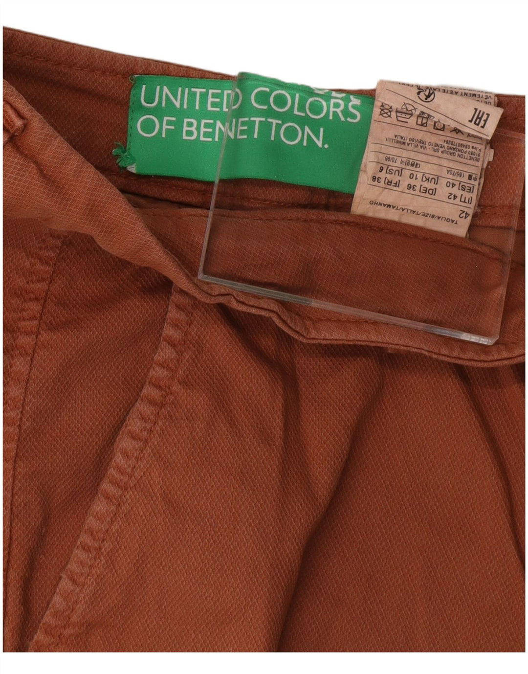 Женские шорты чинос BENETTON UK 10, маленькие W30, коричневые, хлопок