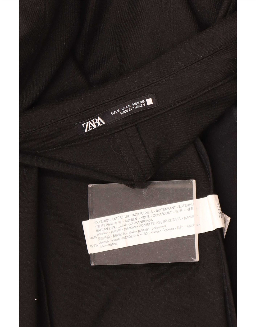 Мужской пиджак на 1 пуговице Zara UK 36, маленький черный полиэстер