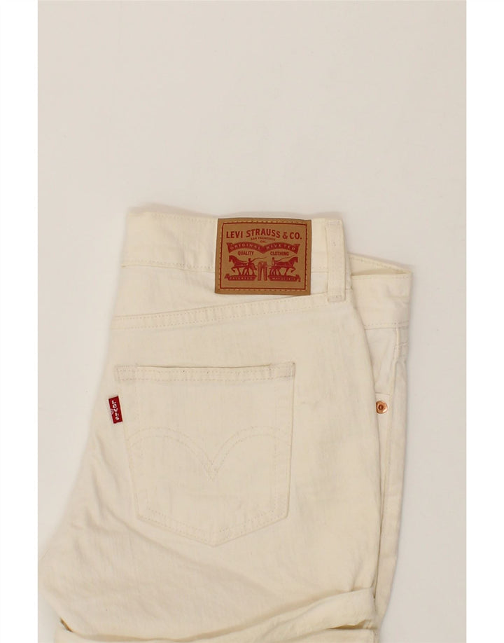 LEVI'S Womens Denim Shorts W24 XS Off White Cotton Vintage Levi's and Second-Hand Levi's from Messina Hembry 