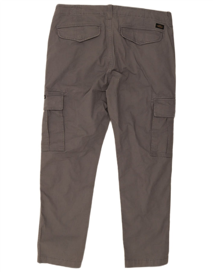 Мужские узкие брюки-карго Superdry W36 L32, серый хлопок