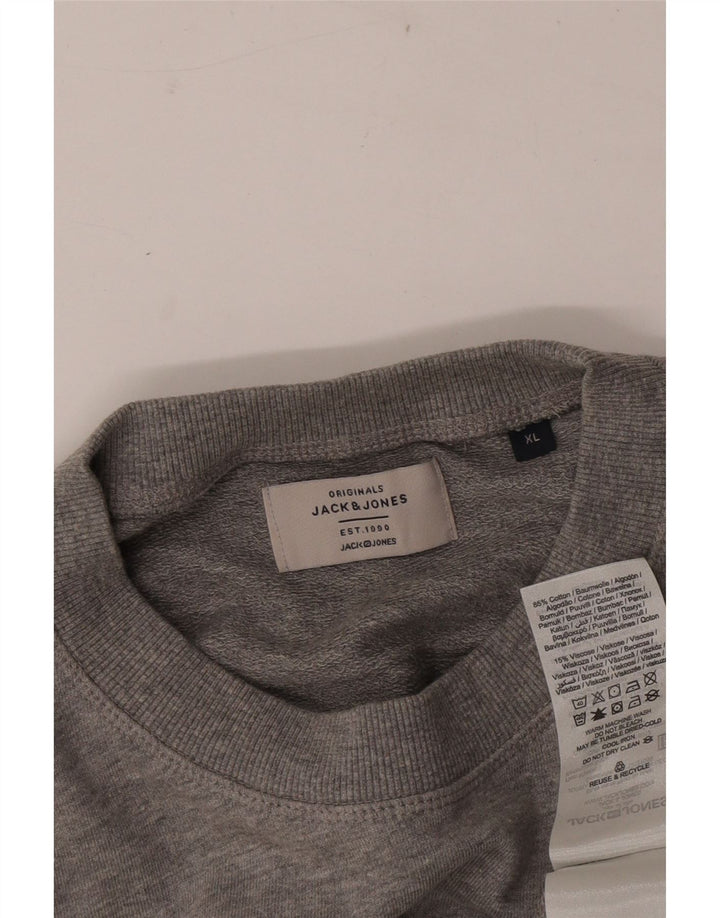 Мужской свитшот Jack & Jones XL, серый хлопок