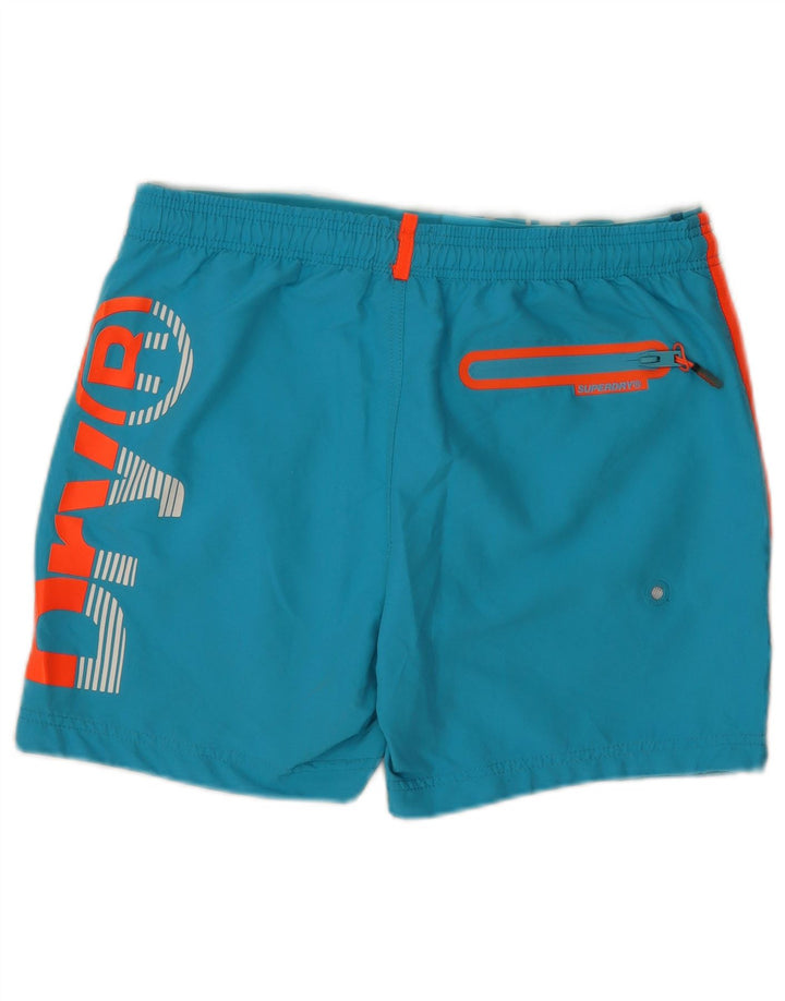 Мужские шорты для плавания Superdry Regular с рисунком, большие синие цветные блоки