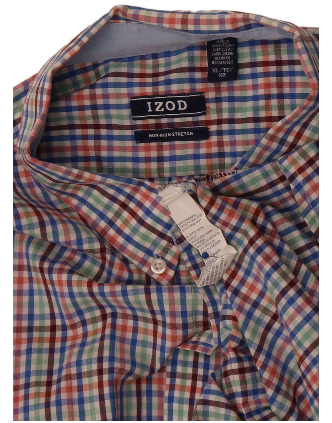 Рубашка мужская Izod XL разноцветная, хлопок в мелкую клетку
