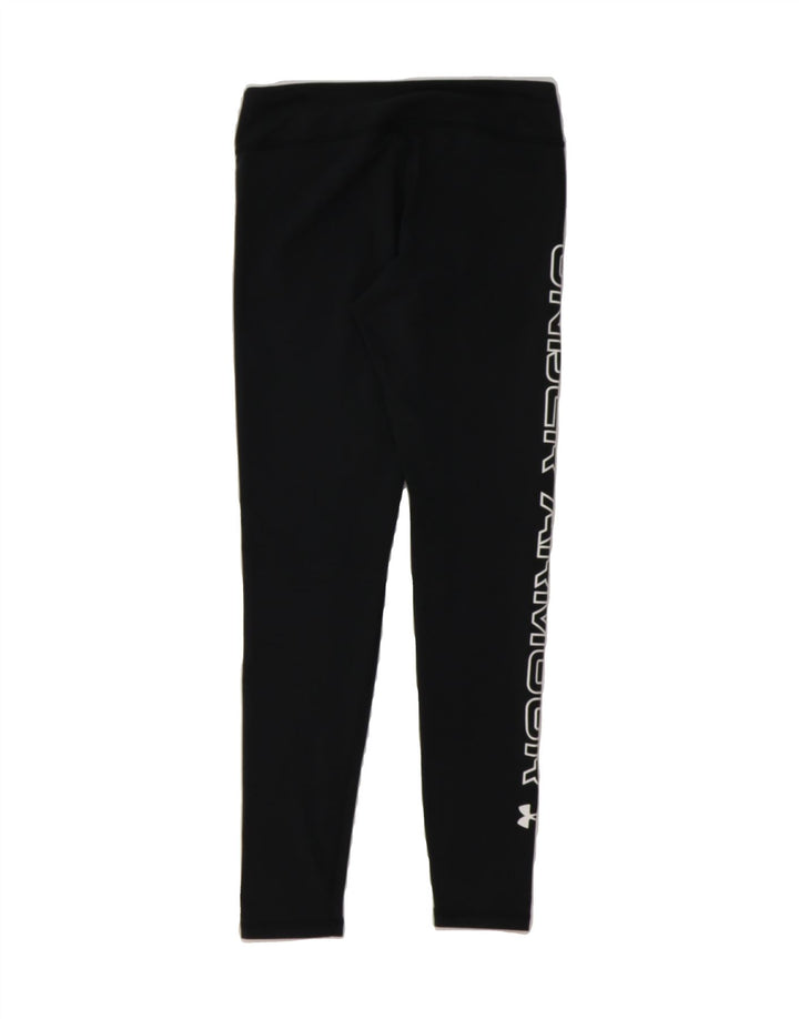 UNDER ARMOUR Womens Graphic Leggings UK 10 Small  Black Polyester Vintage Under Armour and Second-Hand Under Armour from Messina Hembry 