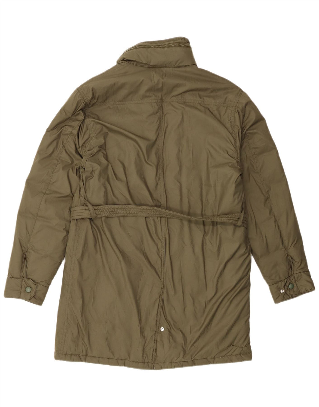 ALBERTO ASPESI Женское стеганое пальто с капюшоном UK 14 Средний Хаки Полиэстер