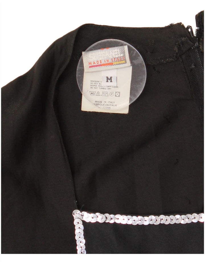 STEFANEL Женское платье макси UK 12 средний черный хлопок