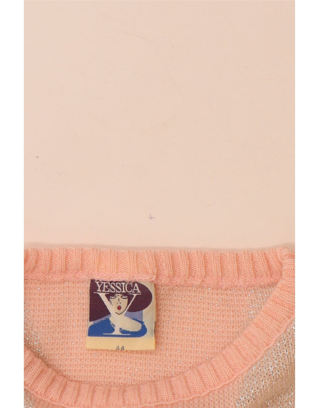 Женский свитер YESSICA с вырезом «лодочкой», EU 44 XL, розовый акрил с шевроном