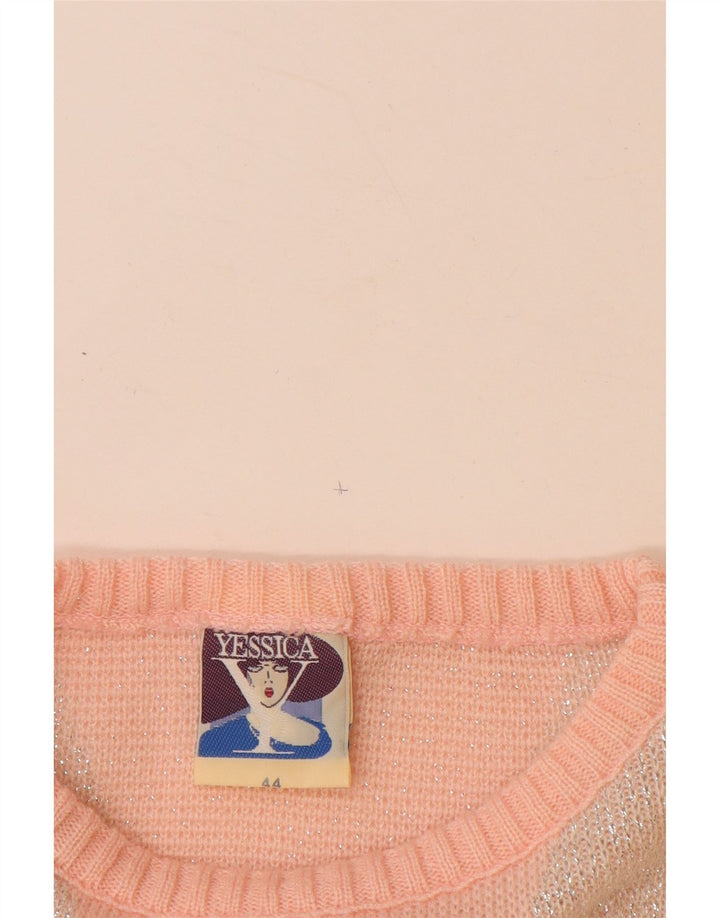 Женский свитер YESSICA с вырезом «лодочкой», EU 44 XL, розовый акрил с шевроном