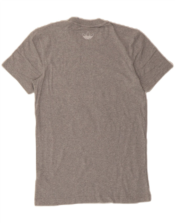 ADIDAS Mens Graphic T-Shirt Top Small Grey Cotton Vintage Adidas and Second-Hand Adidas from Messina Hembry 