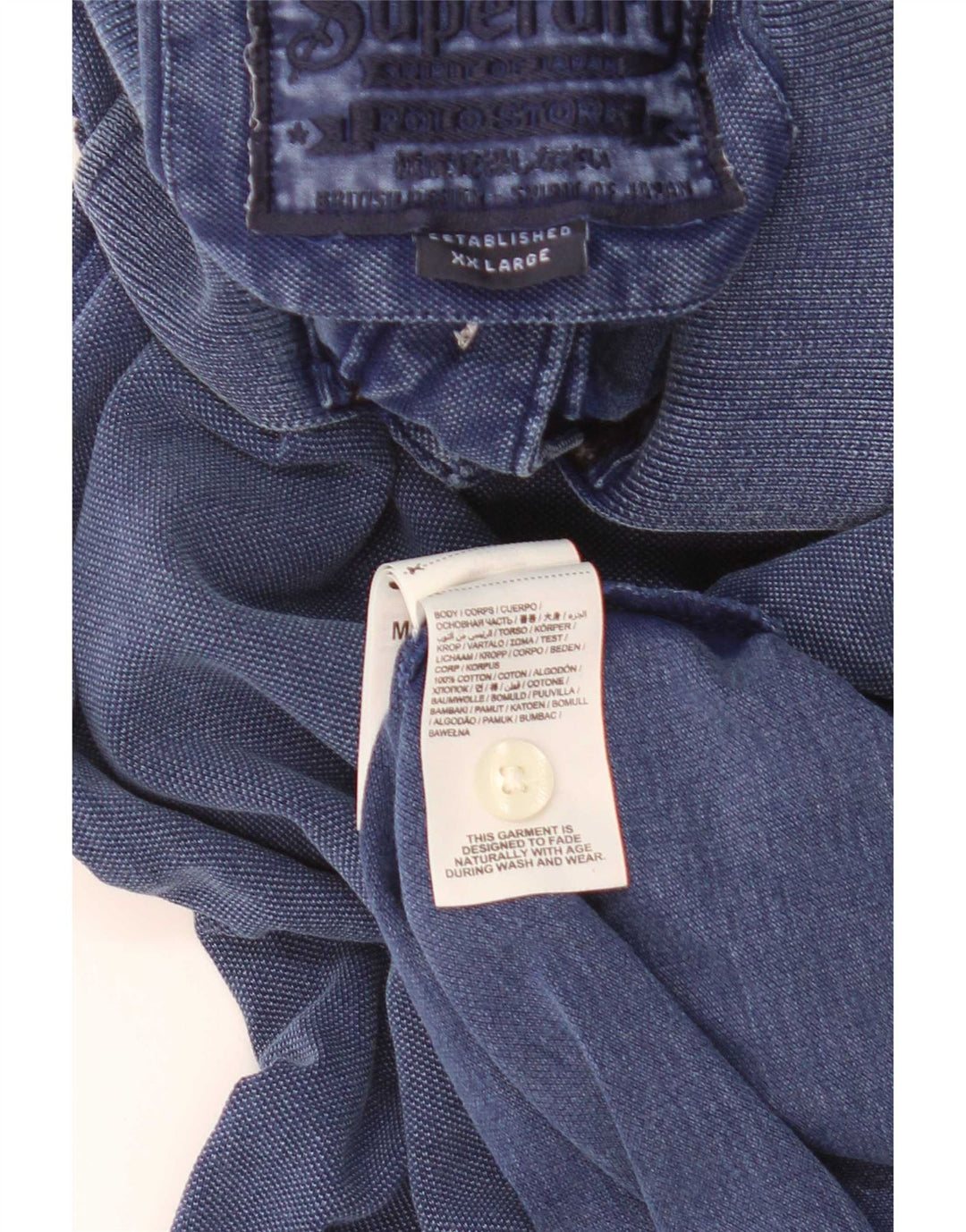 Мужская рубашка-поло Superdry 2XL, синяя, хлопок
