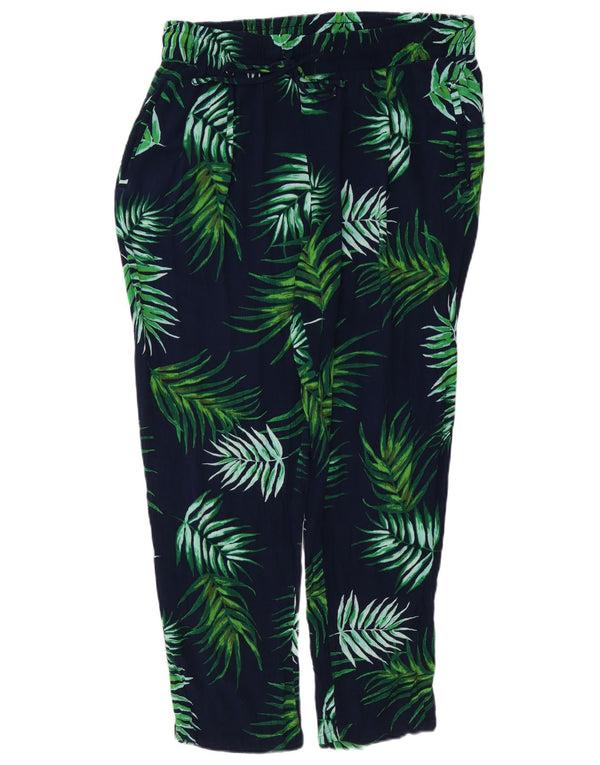 Женские повседневные брюки Marks & Spencer UK 14, большие W34 L28, темно-синие с цветочным принтом