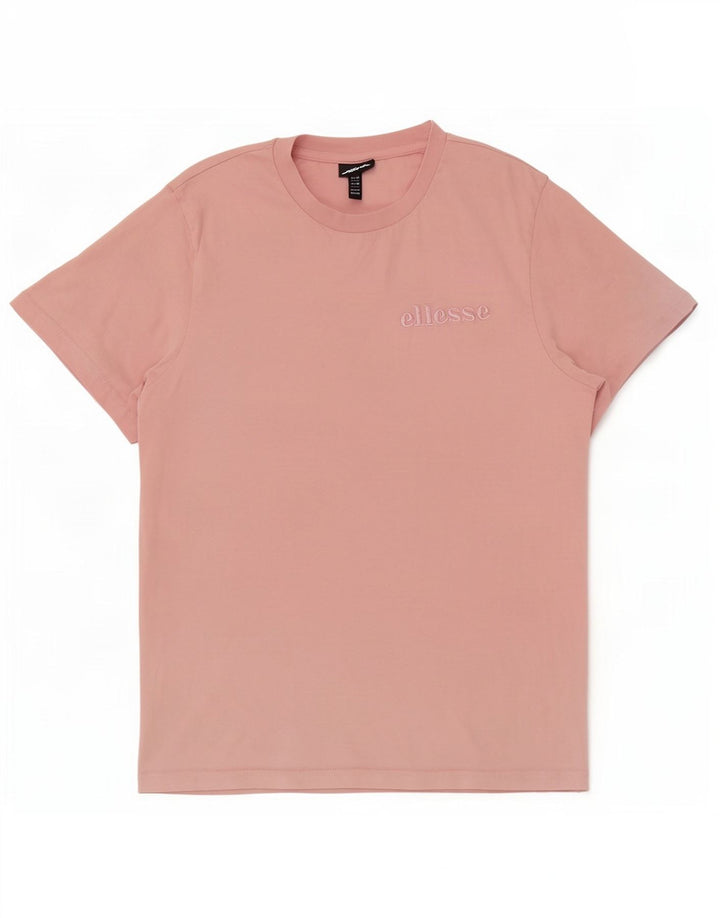 Женская футболка Ellesse Top UK 14, хлопок среднего розового цвета