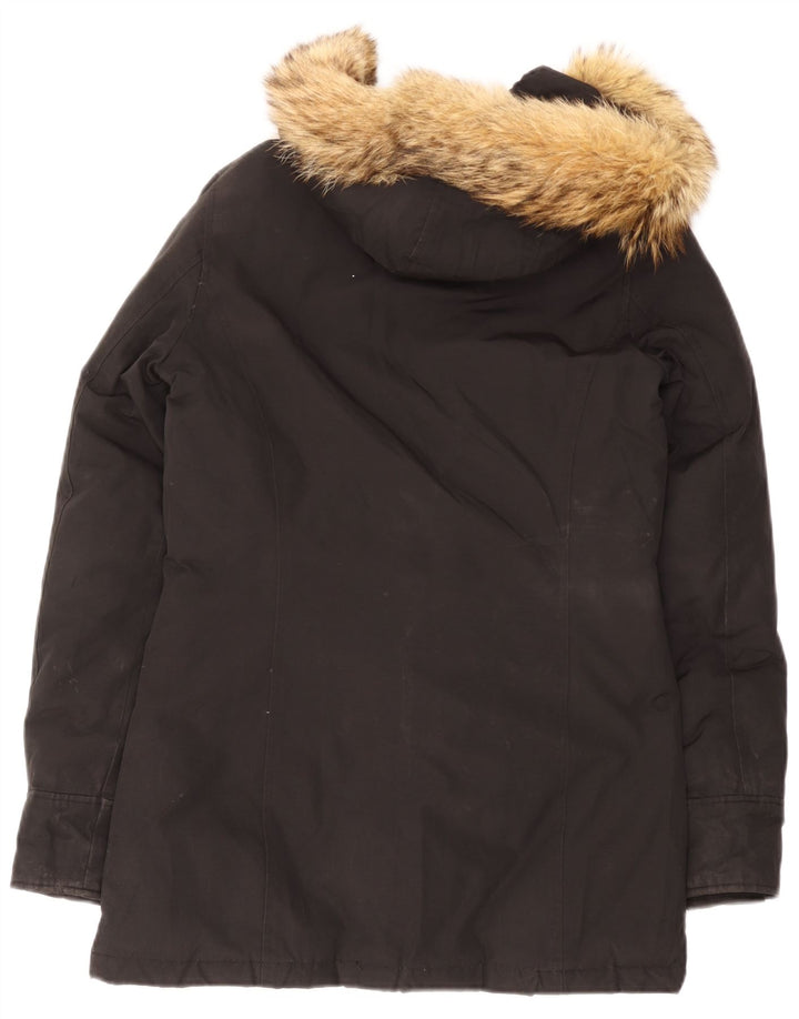 Женская стеганая куртка с капюшоном Woolrich UK 10, маленькая, черный хлопок