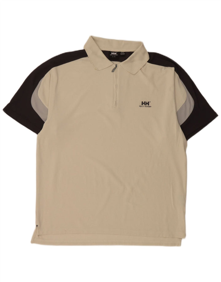 Мужская рубашка-поло Helly Hansen XL из белого нейлона с цветными блоками