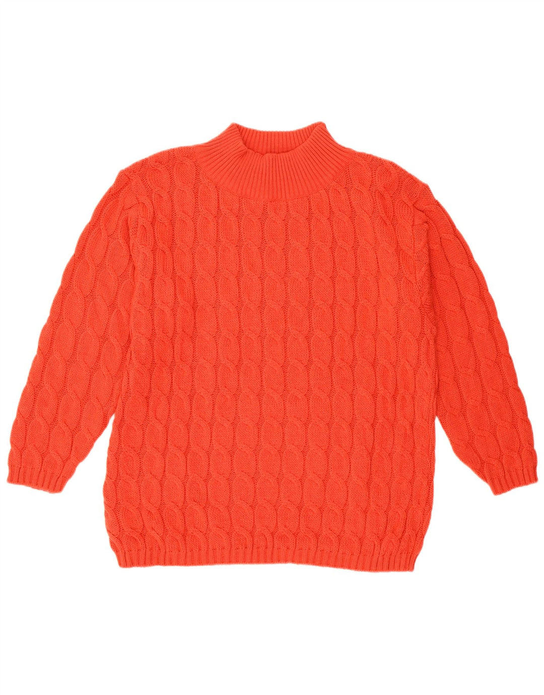 ВИНТАЖНЫЙ женский джемпер с высоким воротником, Великобритания 14, средний красный, шерсть