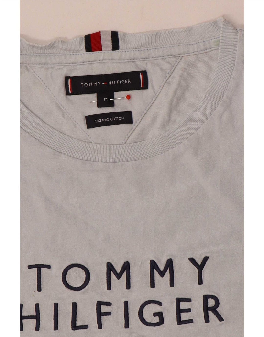 Мужская футболка с рисунком Tommy Hilfiger, хлопковый топ среднего серого цвета