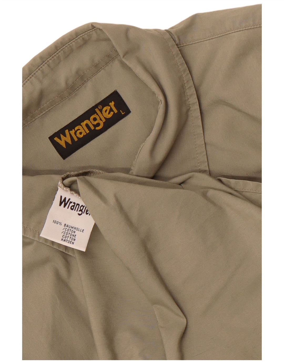 Мужская рубашка Wrangler с коротким рукавом, большой размер, цвет хаки, хлопок