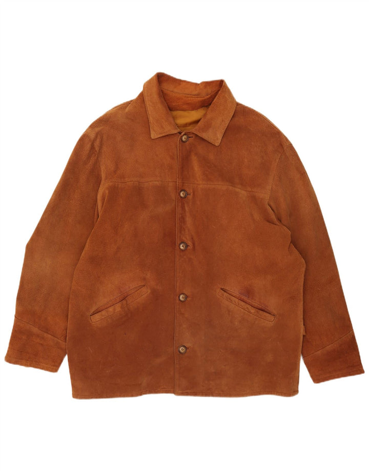 Винтажная мужская замшевая куртка UK 42 XL коричневая
