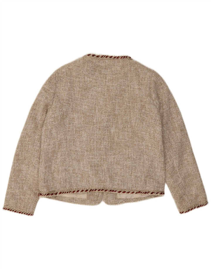 Женский укороченный пиджак Zara EU 44 XL Бежевый
