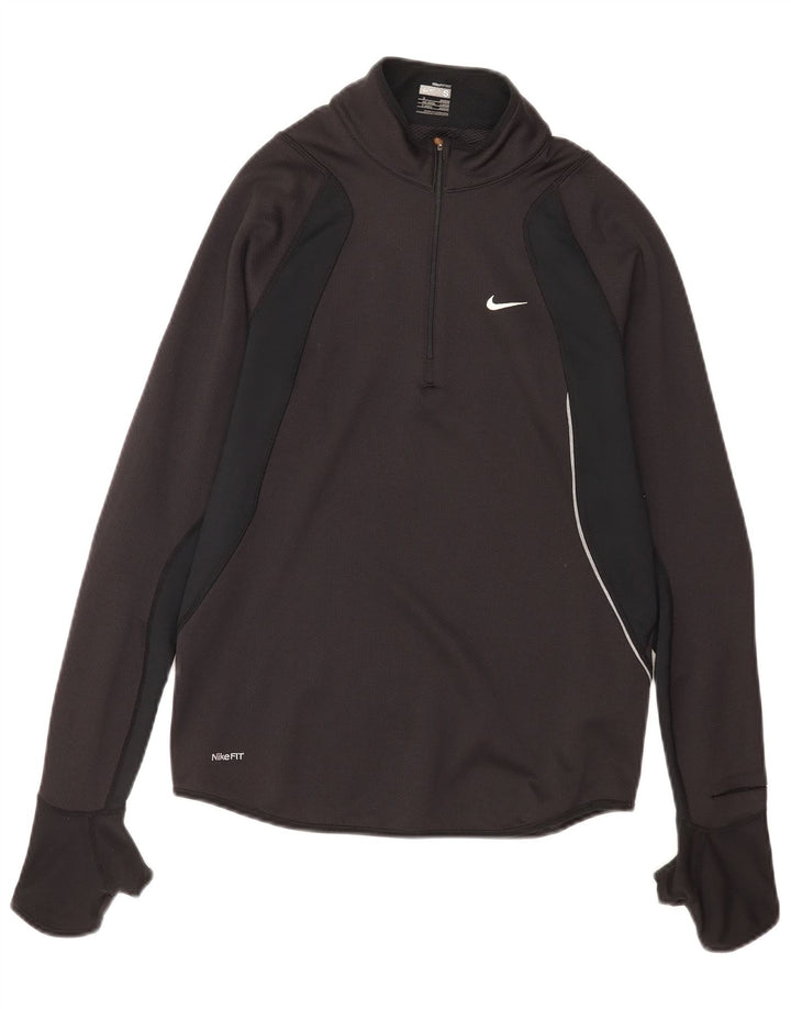 Мужской спортивный костюм-пуловер с воротником на молнии Nike, Великобритания, размер 36/38, маленький черный, цветной блок
