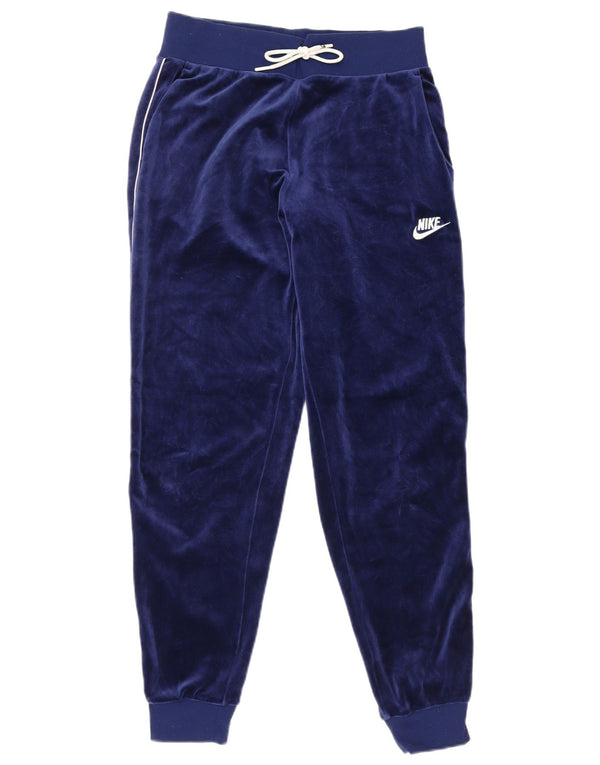 Женские бархатные спортивные брюки для бега Nike UK 10, маленькие темно-синие