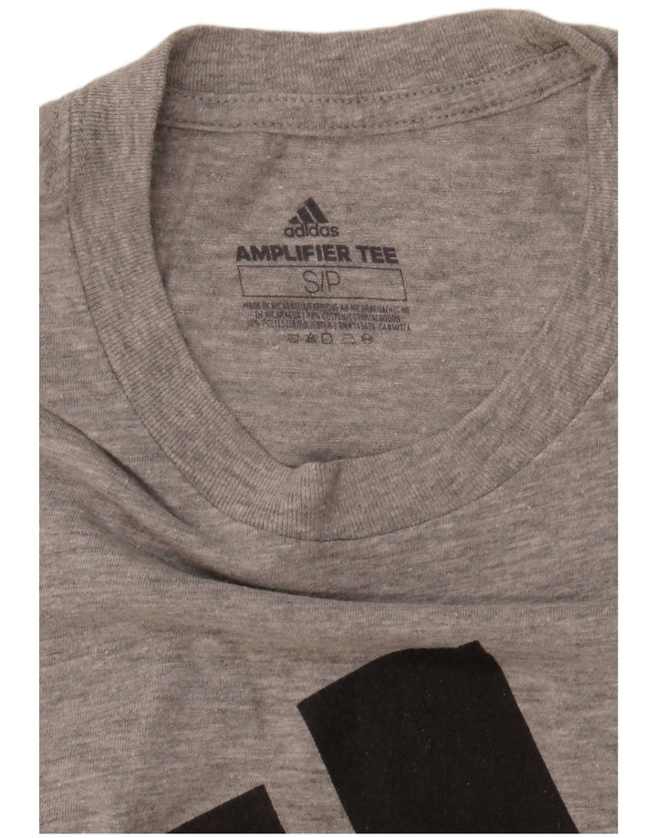 ADIDAS Mens Graphic T-Shirt Top Small Grey Cotton