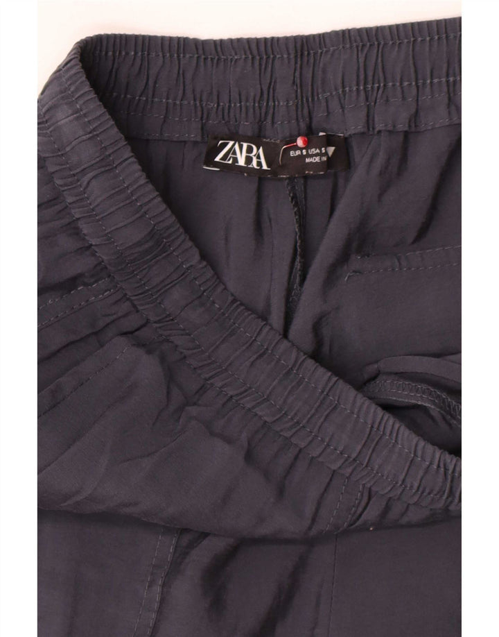 Женские прямые укороченные брюки Zara, маленькие W28 L25, серые