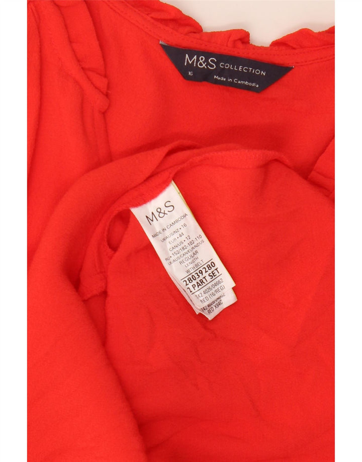 Женское платье свободного кроя с длинными рукавами Marks & Spencer, Великобритания, 16, большое красное
